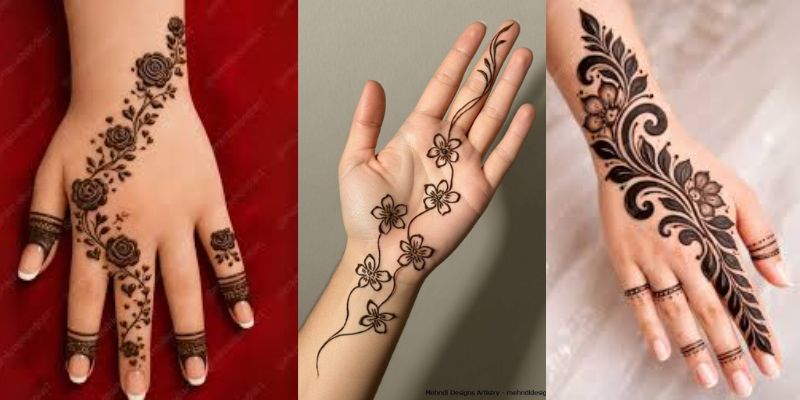 Floral Trail Simple Mehndi Design