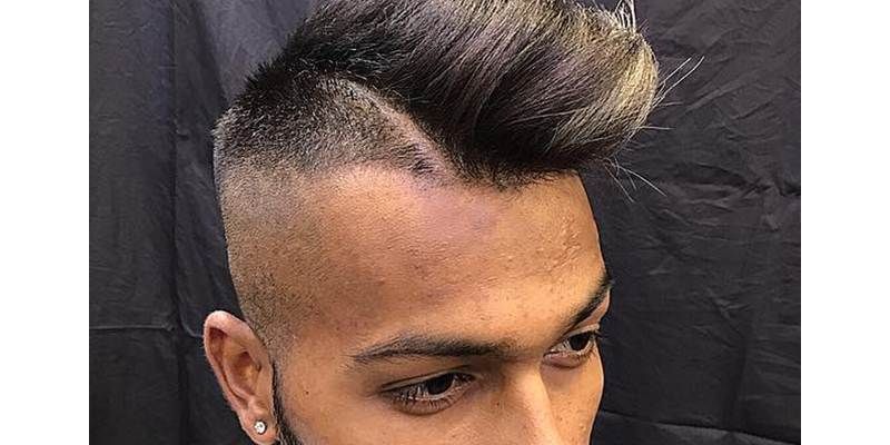Hardik Pandya Hairstyle Faux Hawk Style