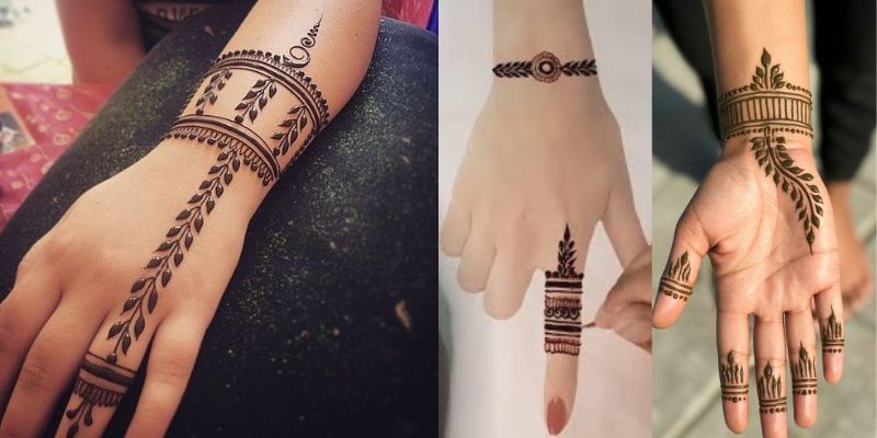 Mehndi Design Bracelet Style Front Hand Design (1)