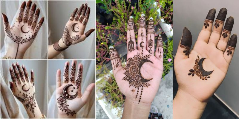 Mehndi Design Crescent Moon Charm Design (1)