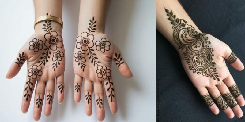 Mehndi Design Floral Bloom Front Hand Design