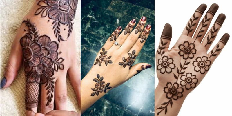 Mehndi Design Half Palm Floral Design (1)