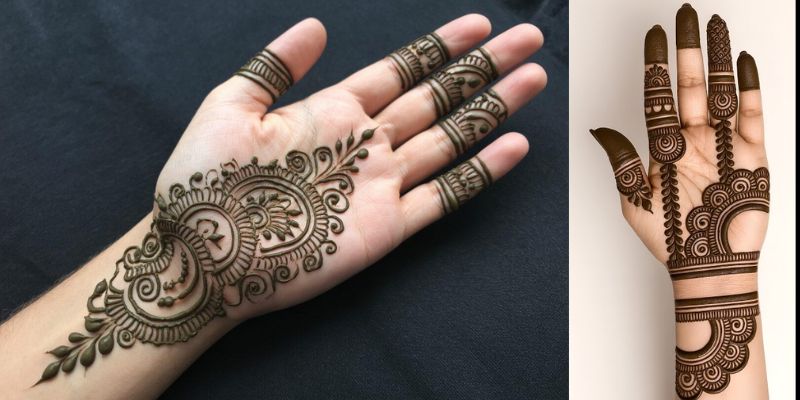 Mehndi Design Minimal Arabic Front Hand Design