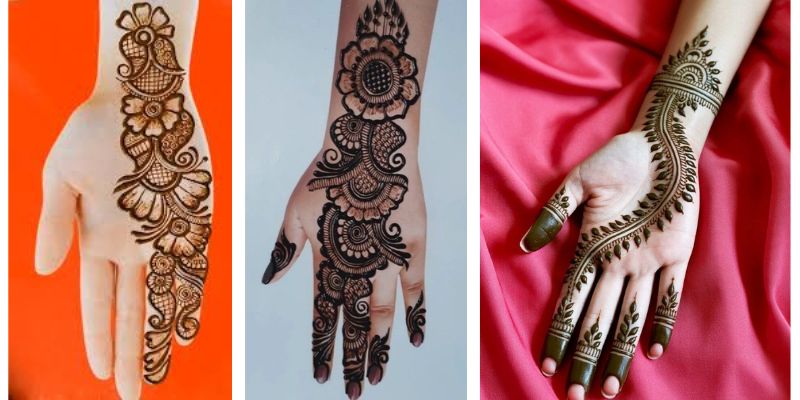 Mehndi Design Side Leafy Trail Design (1)