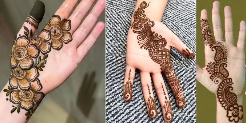Mehndi Design Side Leafy Trail Design