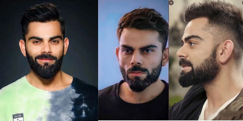Virat Kohli Hairstyle with Beard (1)