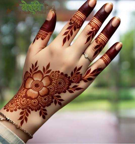 Floral Back Hand Mehndi Design 1