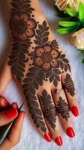Floral Back Hand Mehndi Design 3