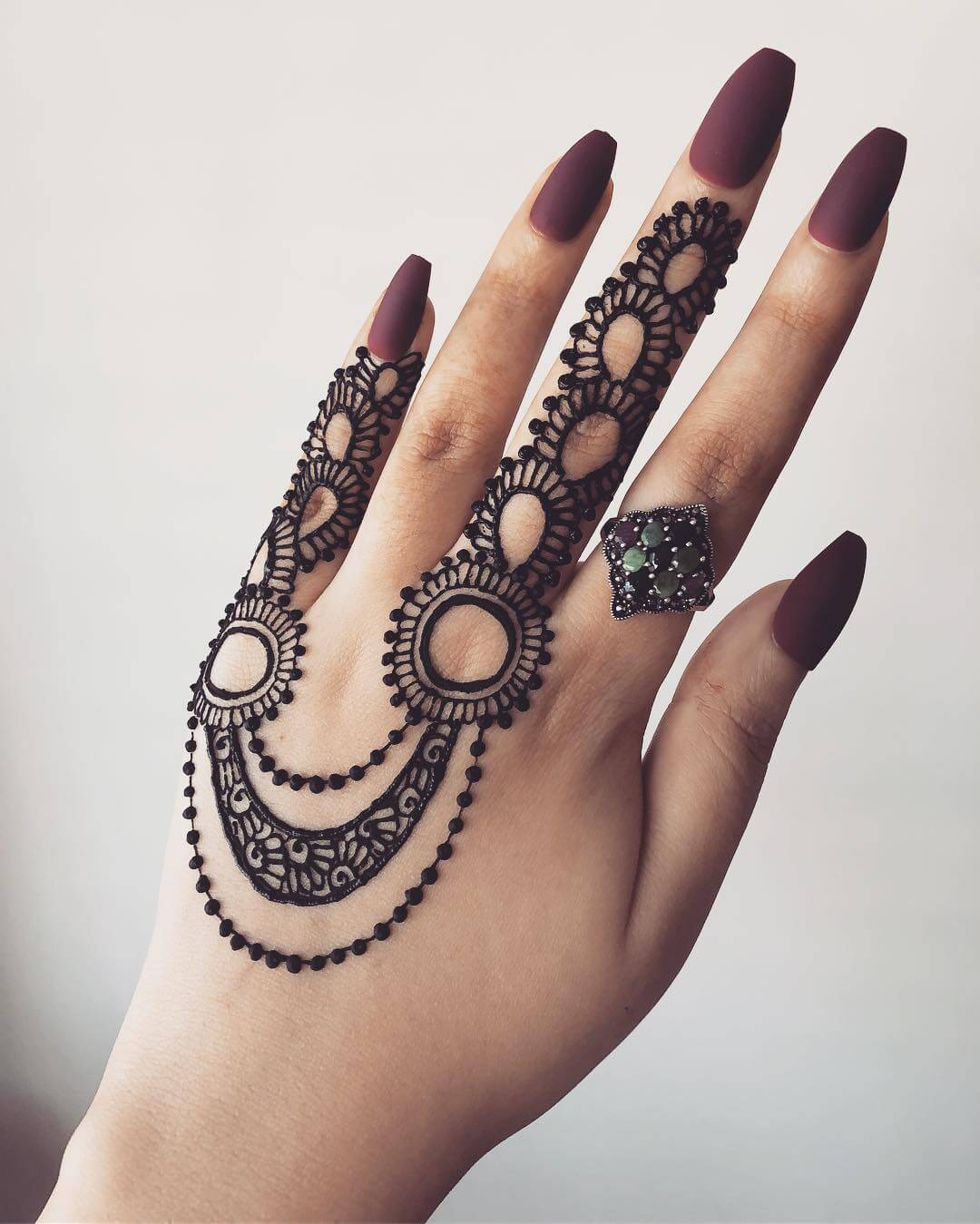 Jewelry Style back hand Mehndi Design 3