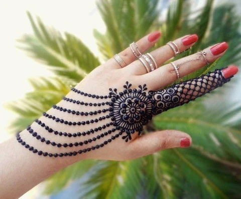 Jewelry Style back hand Mehndi Design