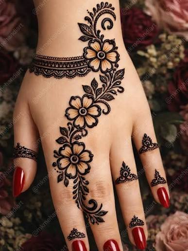 Leafy Vine Mehndi Design 4