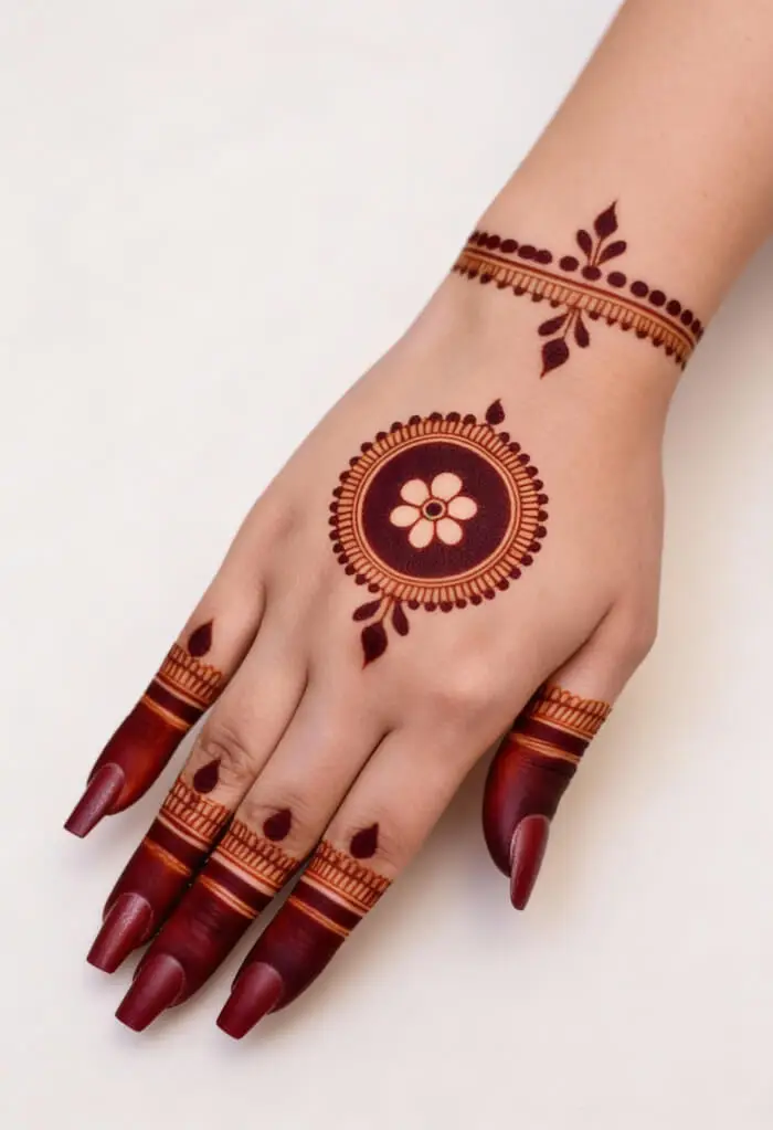 Minimalist Back Hand Mehndi Design