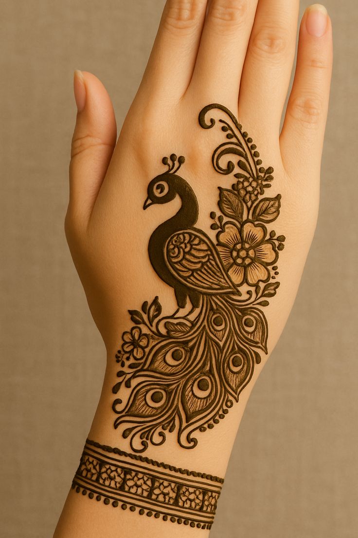 Peacock Mehndi Design 1