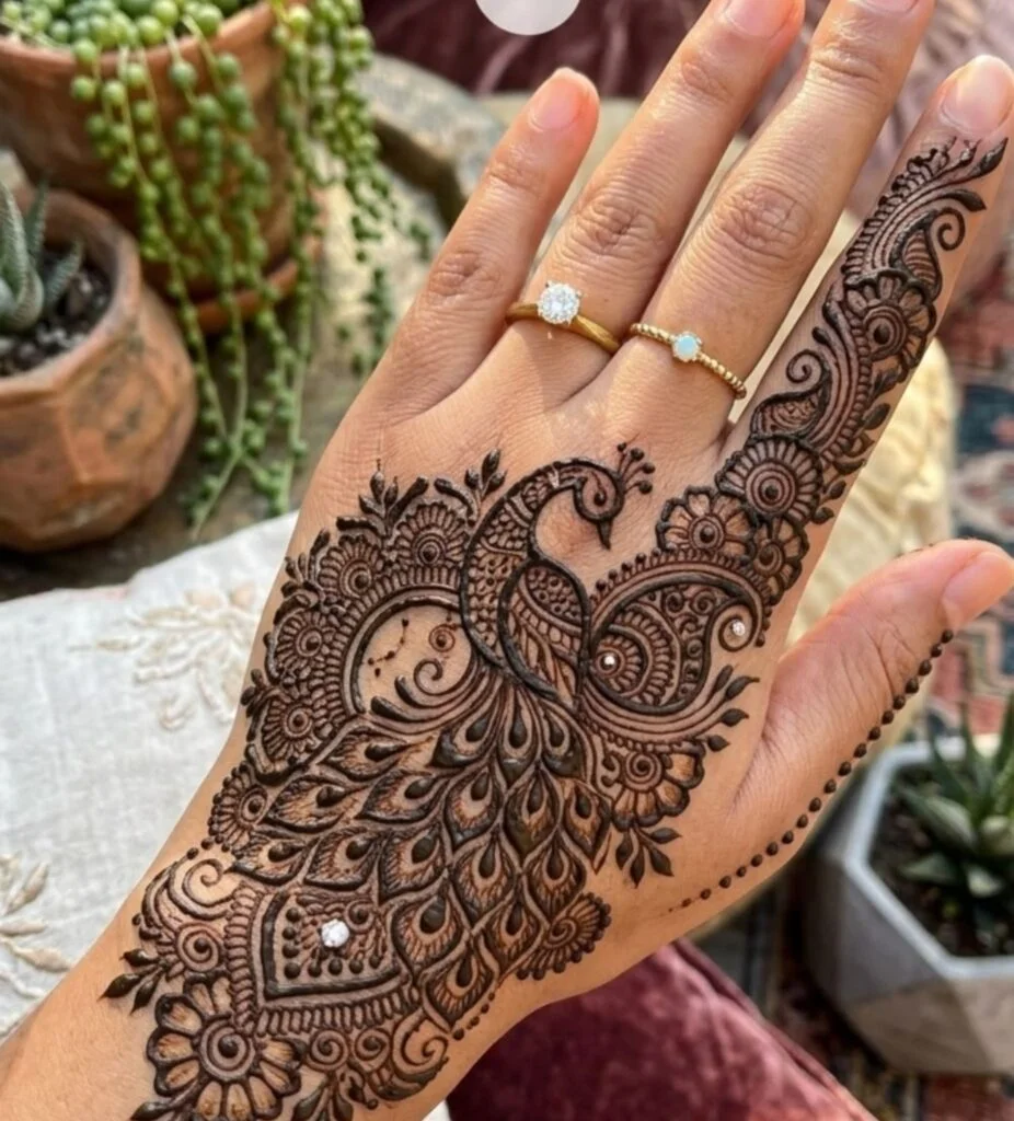 Peacock Royal Mehndi Design 1
