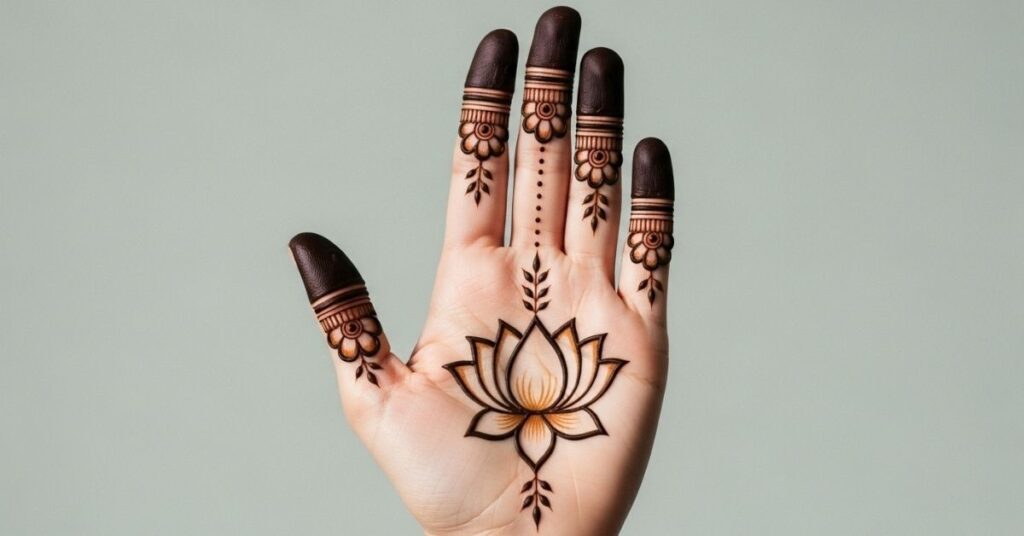beginner cute simple mehndi designs for front hands 6