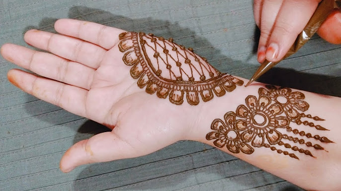 beginner cute simple mehndi designs for front hands 7