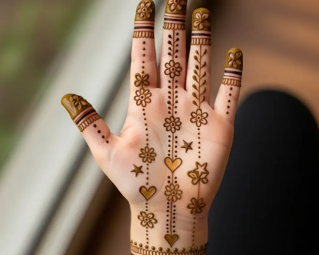 beginner cute simple mehndi designs for front hands 8