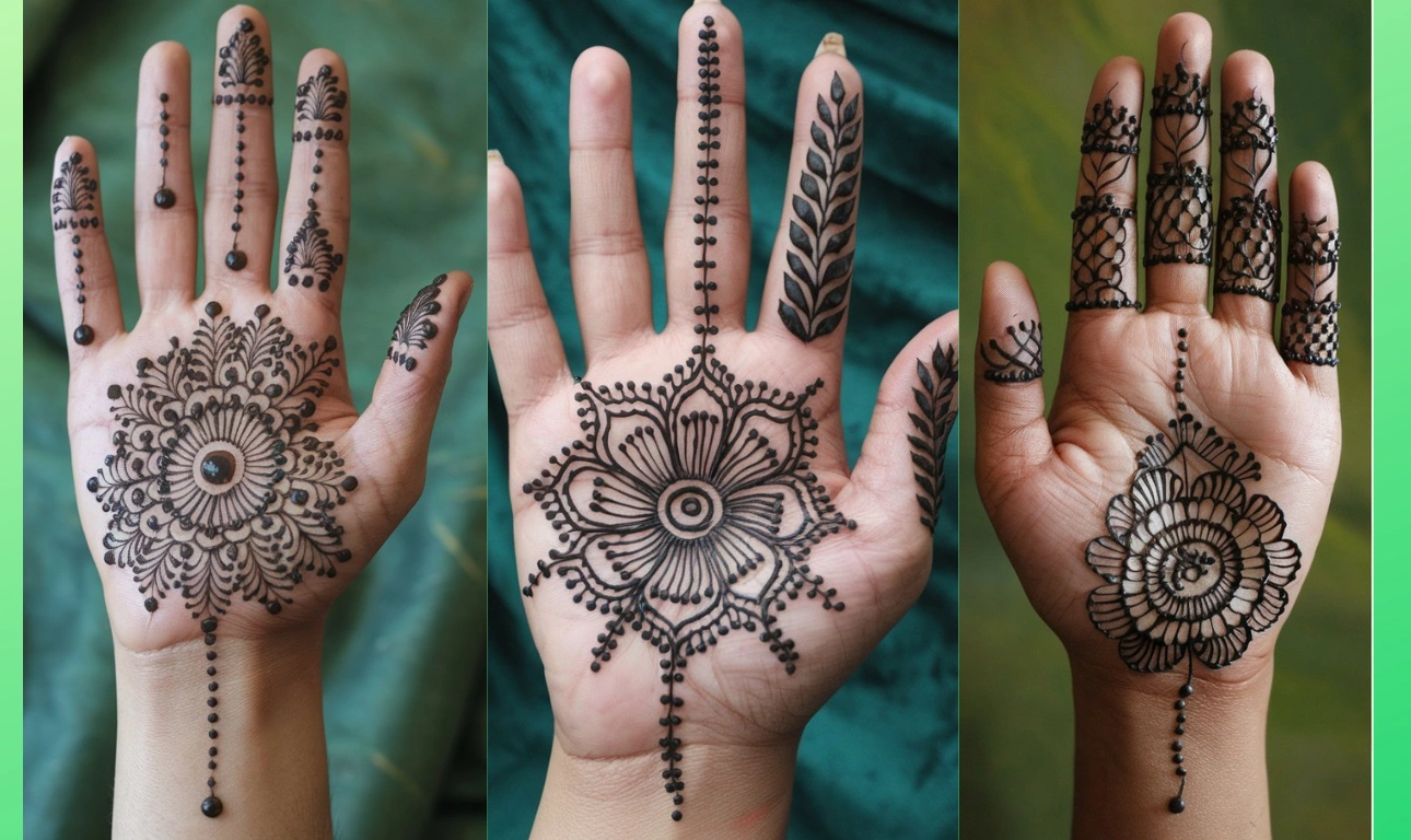 beginner cute simple mehndi designs for front hands 9